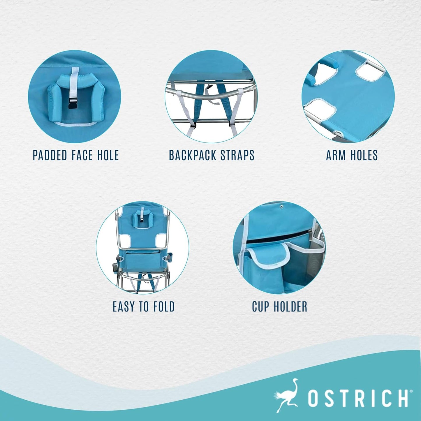 C Ostrich Mochila 3N1 Silla - con bolsa enfriadora